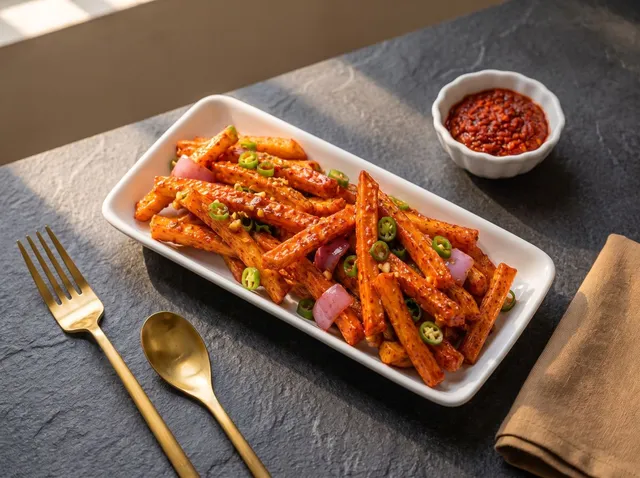 Fiery Garlic Chilli Potato