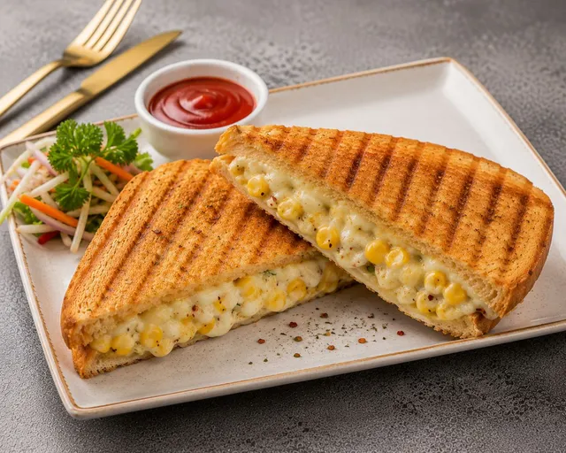 Melty Corn Cheese Grilled Sandwich
