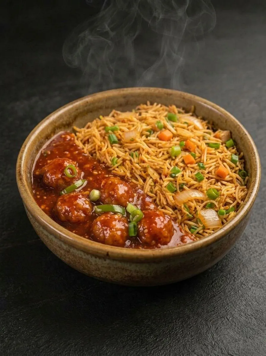 Saucy Manchurian Veg Fried Rice Bowl