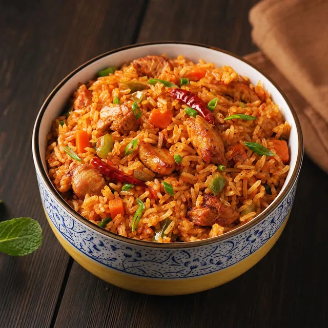 Schezwan Fire Chicken Fried Rice