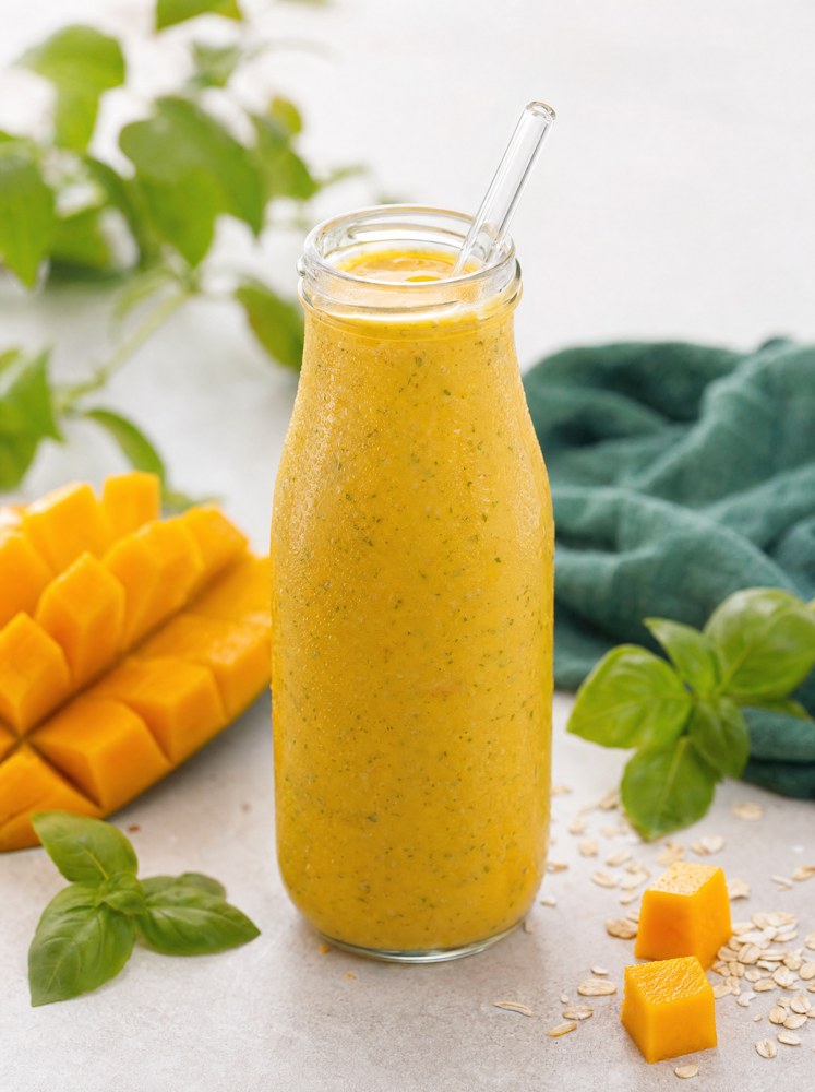 Mango Basil Oats Smoothie