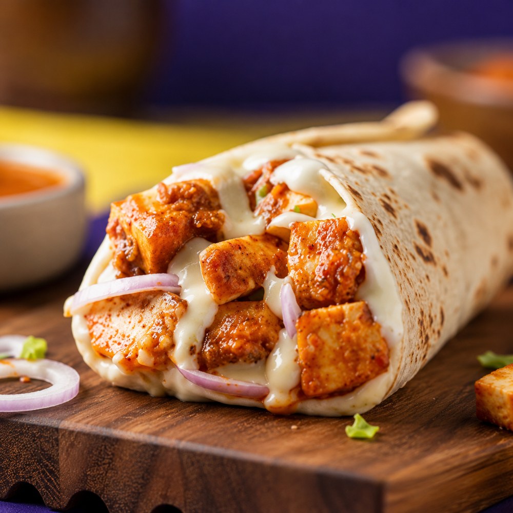 Spicy Cheese Paneer Wrap